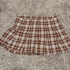 NWT ee:some Plaid Brown Skort